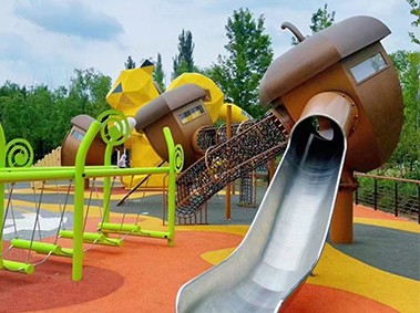 陕西公园非标玩具-松果造型滑滑梯