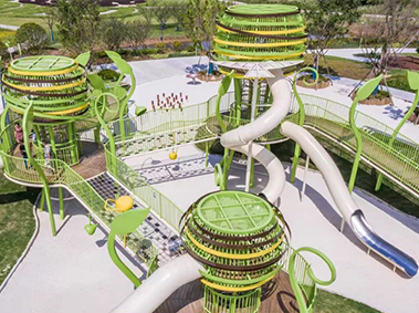 武汉户外绿芽廊桥儿童游乐园+不锈钢滑梯