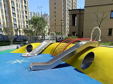 重庆大足区儿童钻筒+不锈钢滑梯