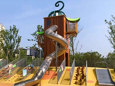 湖北大型儿童不锈钢滑梯造型