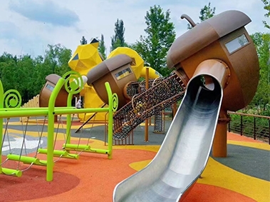 陕西公园非标玩具-松果造型滑滑梯