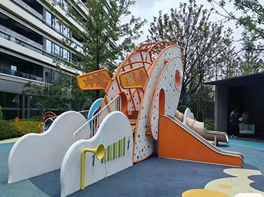 四川遂宁小区火箭造型儿童滑梯